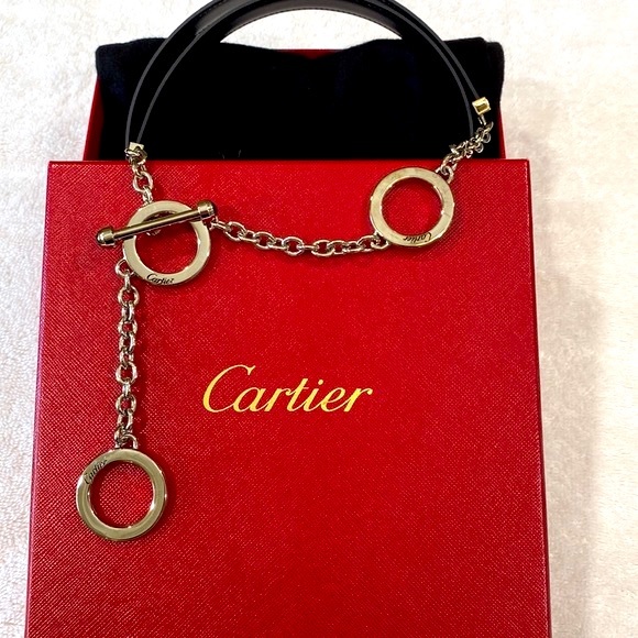 NWOT Cartier black leather chain belt - Picture 3 of 10